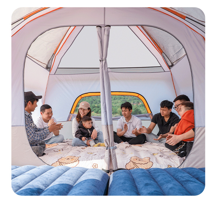 Cross-border Best-selling Camping Tent Outdoor 3-4 Person Two Rooms One Hall 5-8 Person Two Rooms 10 Person Large Tent Factory Wholesale 22